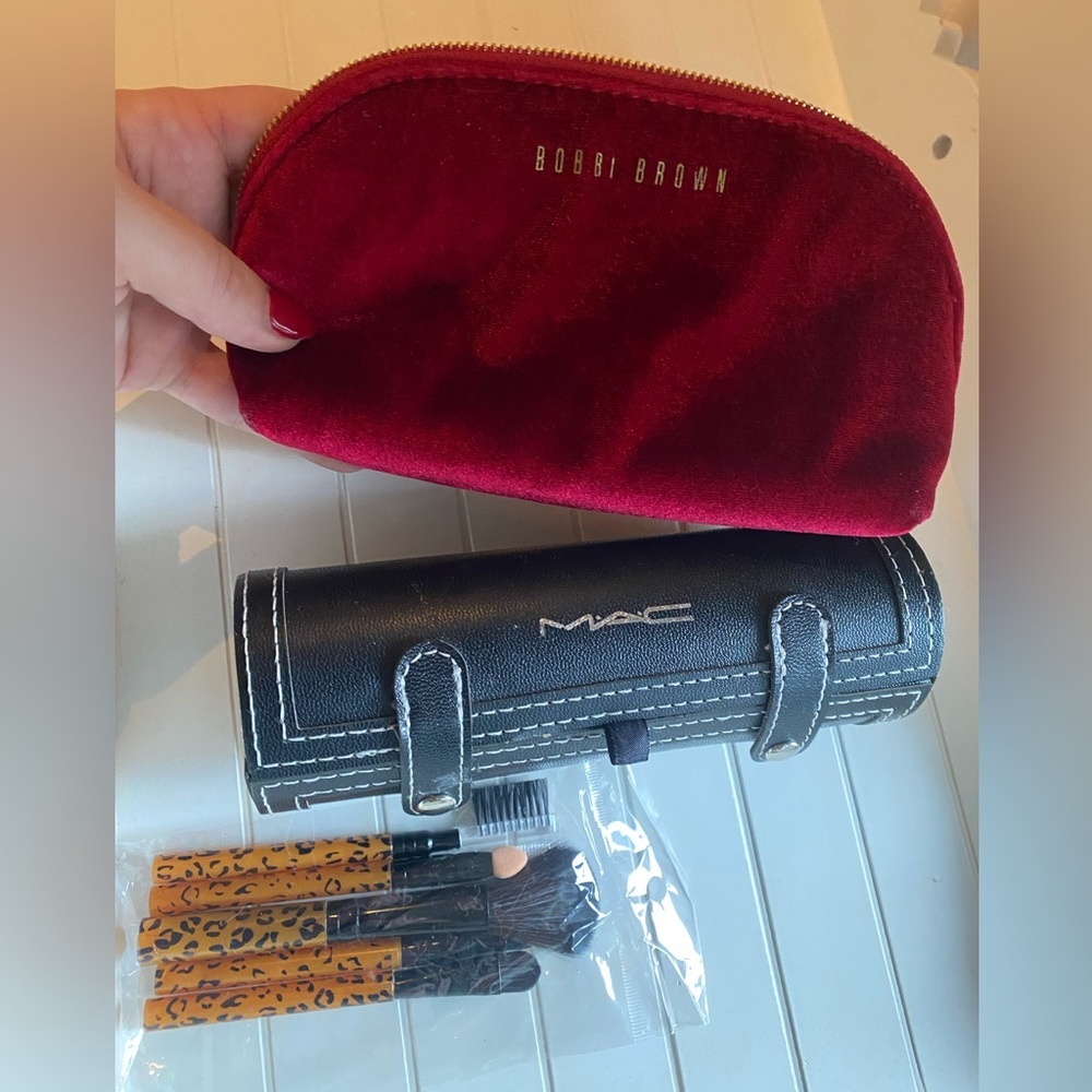 Bobbi Brown and MAC makeup cases and a set of new mini brushes